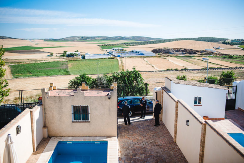 Vistas de marchena desde la casa de una novia el dia de su boda. Foto por Bodas con Arte, Fotógrafos de bodas en Sevilla